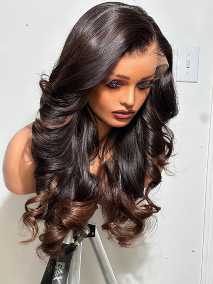 EAST ASIAN NATURAL WAVY LACE FRONTAL WIG