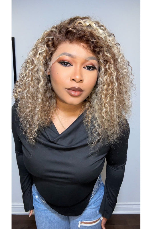 FAB BROWN WITH BLONDE HIGHLIGHTS LUXURY LACE FRONTAL WIG