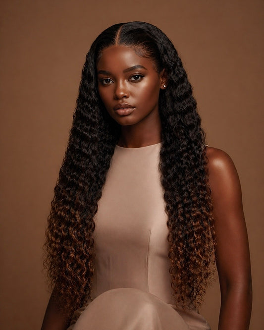 LUXE OMBRÉ BEACH CURLY HD LACE WIG