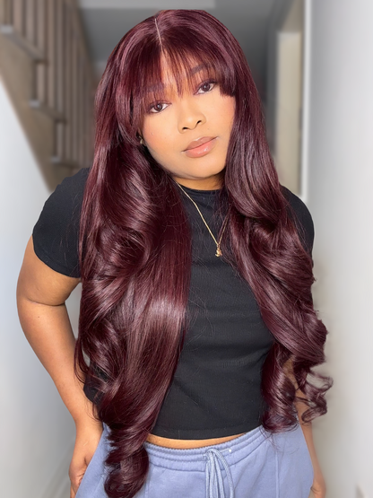 RAW MERLOT BANGS LUXE WIG