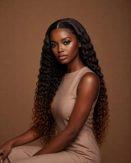 LUXE OMBRÉ BEACH CURLY HD LACE WIG - Fab Beauty Supplies