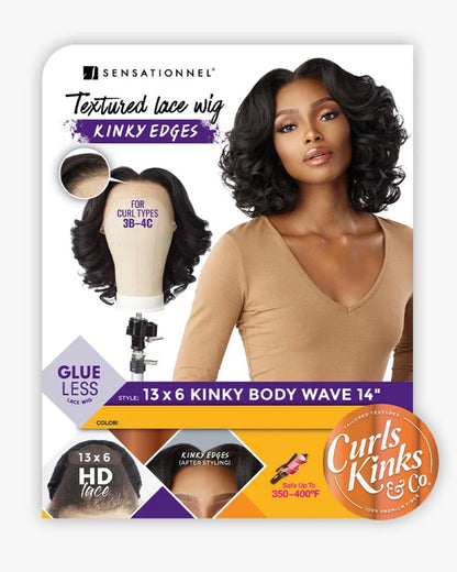 SENSATIONNEL KINKY EDGES 13x6 HD LACE WIG - KINKY BODY WAVE 14” - Fab Beauty Supplies