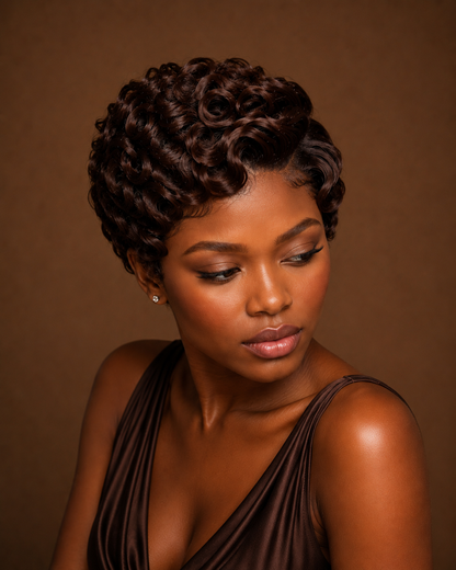 CHESTNUT PIXIE CUT FRONTAL WIG - Fab Beauty Supplies
