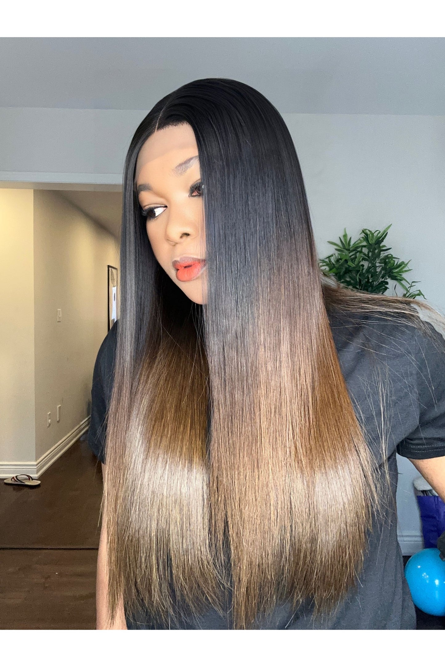 RAW BONE STRAIGHT LACE CLOSURE LUXURY WIG (CUSTOM COLOUR)