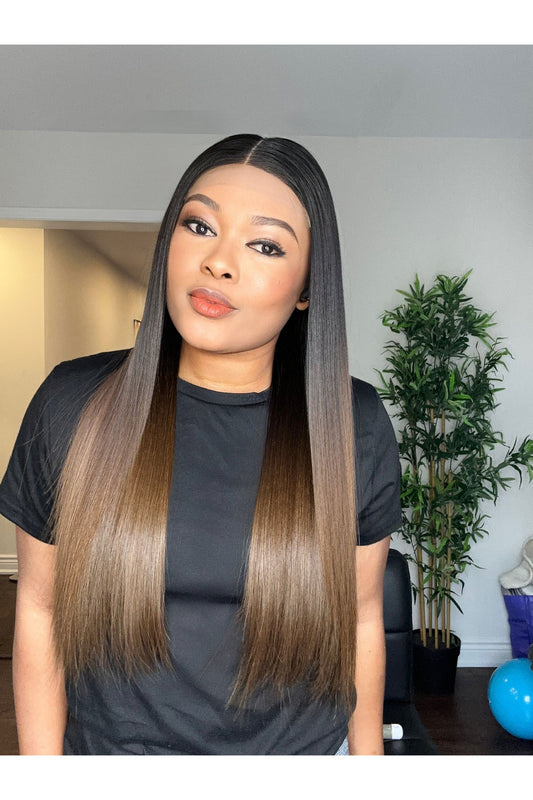 RAW BONE STRAIGHT LACE CLOSURE LUXURY WIG (CUSTOM COLOUR)