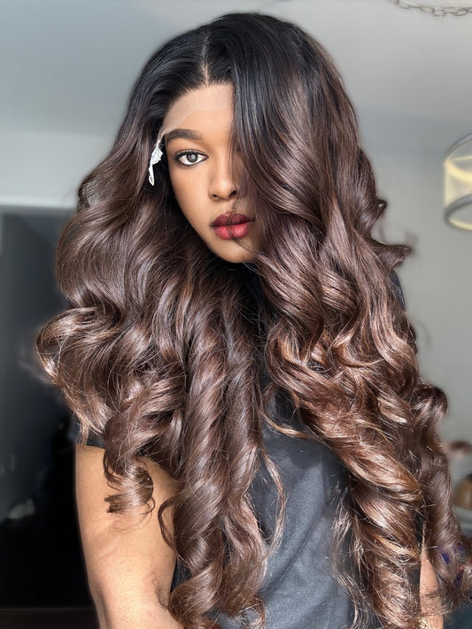 RAW NATURAL WAVY LACE CLOSURE LUXURY WIG (CUSTOM COLOUR)