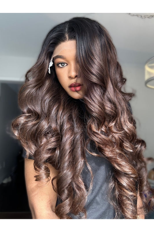 RAW NATURAL WAVY LACE CLOSURE LUXURY WIG (CUSTOM COLOUR)