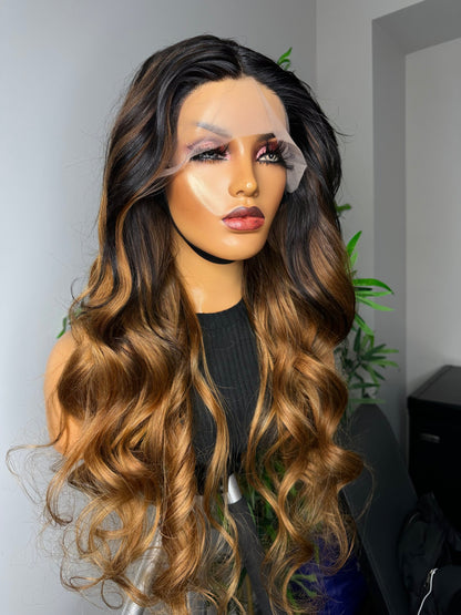 FAB OMBRE BODY WAVE T FRONTAL LUXURY WIG
