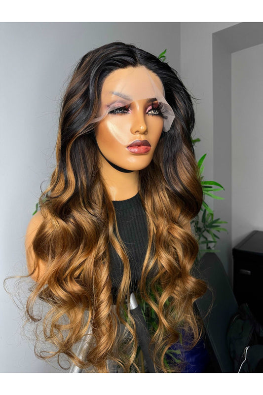 FAB OMBRE BODY WAVE T FRONTAL LUXURY WIG - Fab Beauty Supplies