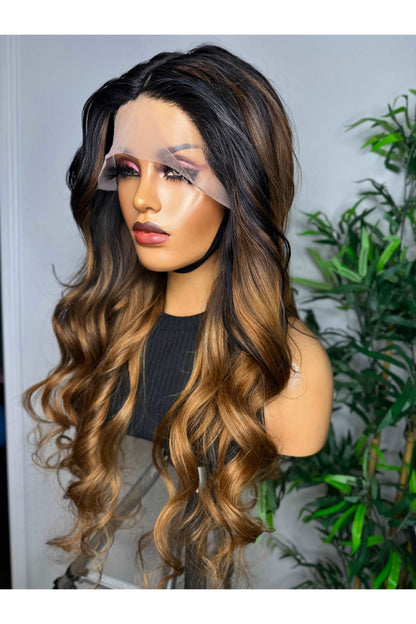 FAB OMBRE BODY WAVE T FRONTAL LUXURY WIG - Fab Beauty Supplies