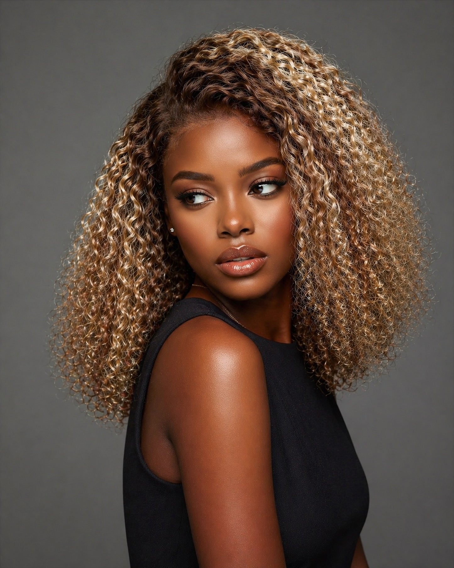 BROWN BLONDE HIGHLIGHTS LUXURY LACE FRONTAL WIG - Fab Beauty Supplies
