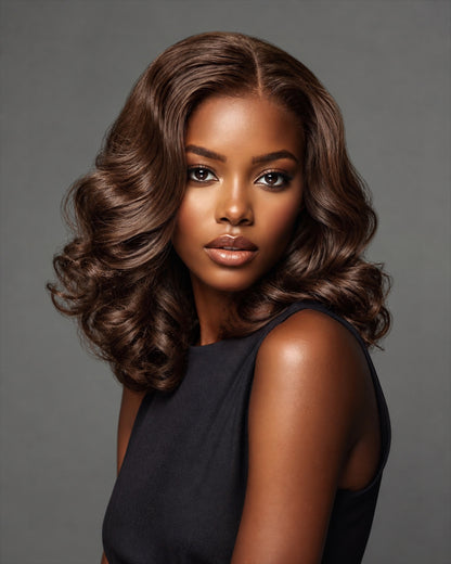 FAB BOUNCY WAVE HD LACE LUXURY WIG (CHESTNUT) - Fab Beauty Supplies