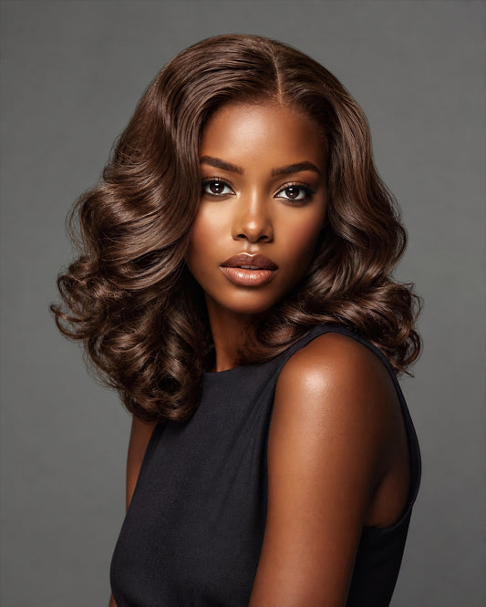 FAB BOUNCY WAVE HD LACE LUXURY WIG (CHESTNUT) - Fab Beauty Supplies