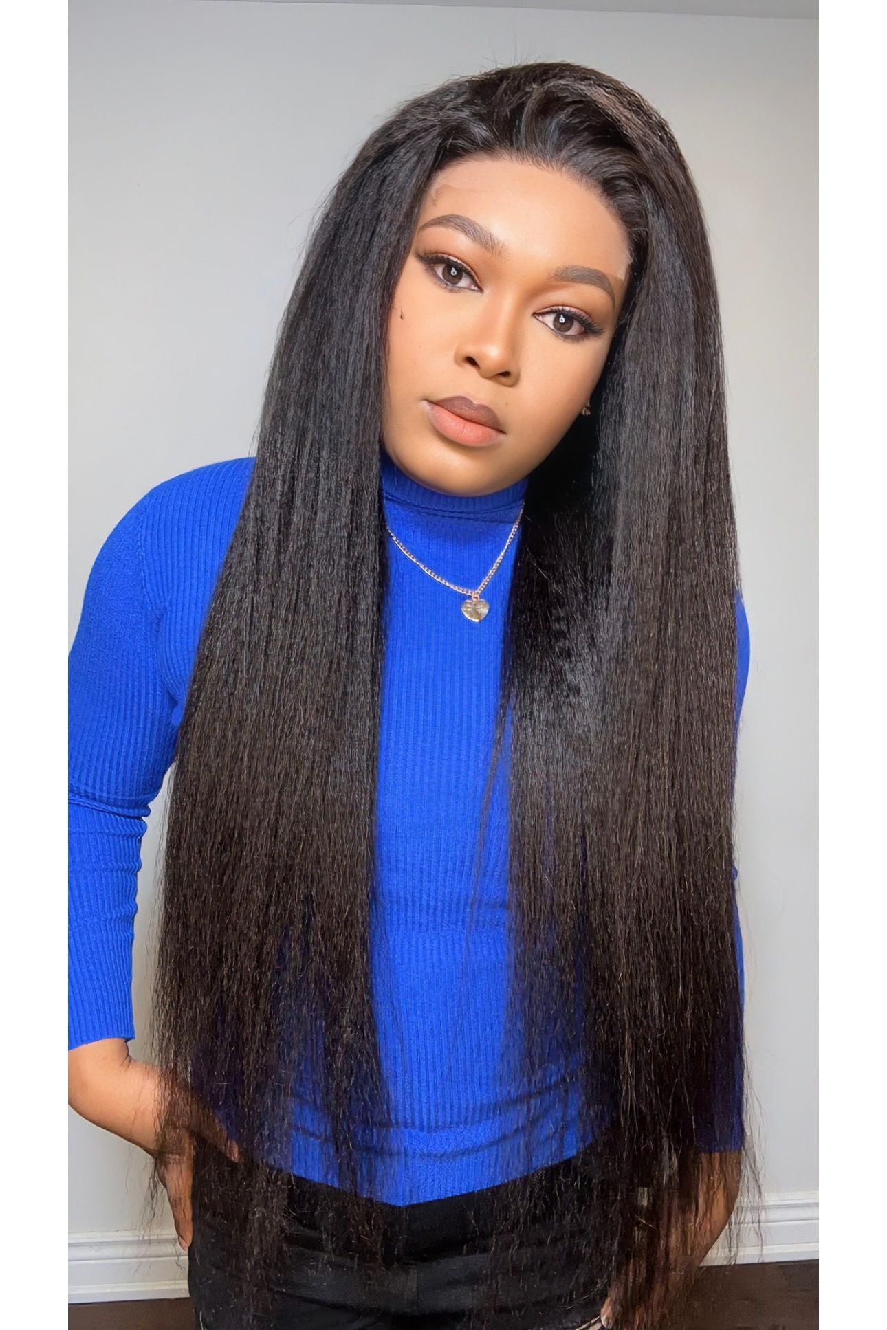 FAB KINKY STRAIGHT GLUELESS HD LACE WIG