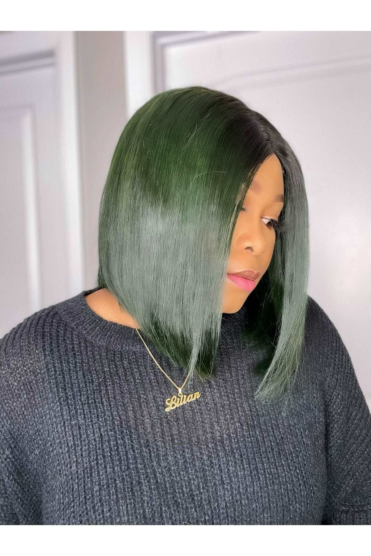 FAB VIETNAMESE SDD BONE STRAIGHT BOB WIG (DARK GREEN) - Fab Beauty Supplies