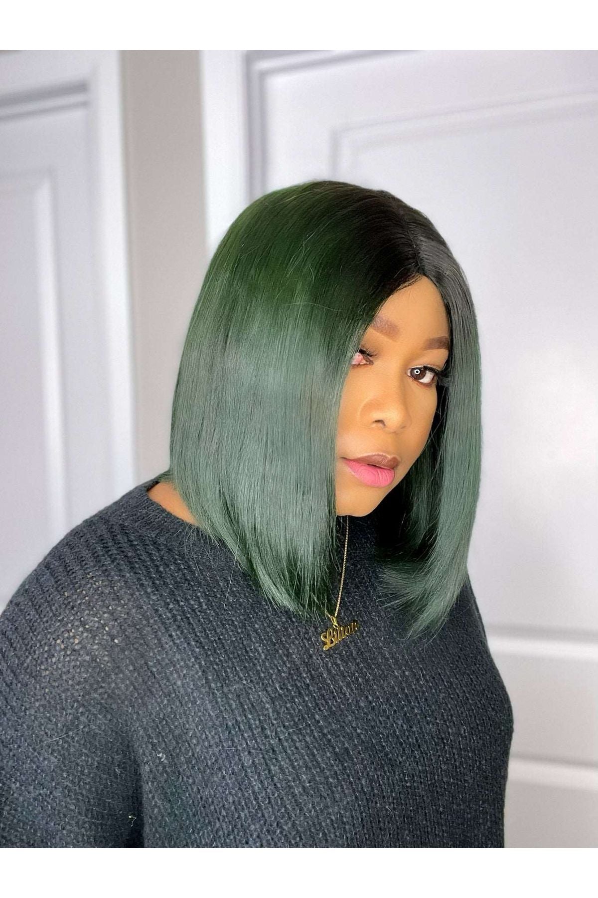 FAB VIETNAMESE SDD BONE STRAIGHT BOB WIG (DARK GREEN) - Fab Beauty Supplies