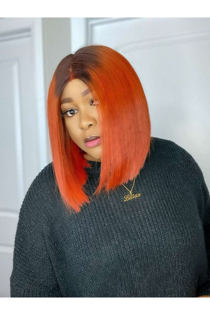 FAB VIETNAMESE SDD BONE STRAIGHT BOB WIG (ORANGE) - Fab Beauty Supplies