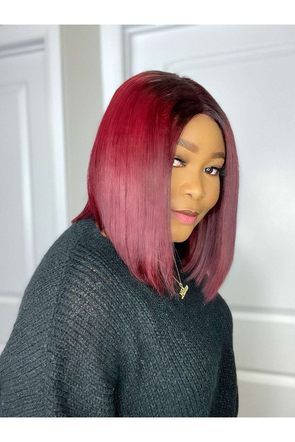 FAB VIETNAMESE SDD BONE STRAIGHT BOB WIG (WINE) - Fab Beauty Supplies