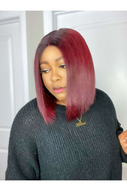 FAB VIETNAMESE SDD BONE STRAIGHT BOB WIG (WINE) - Fab Beauty Supplies