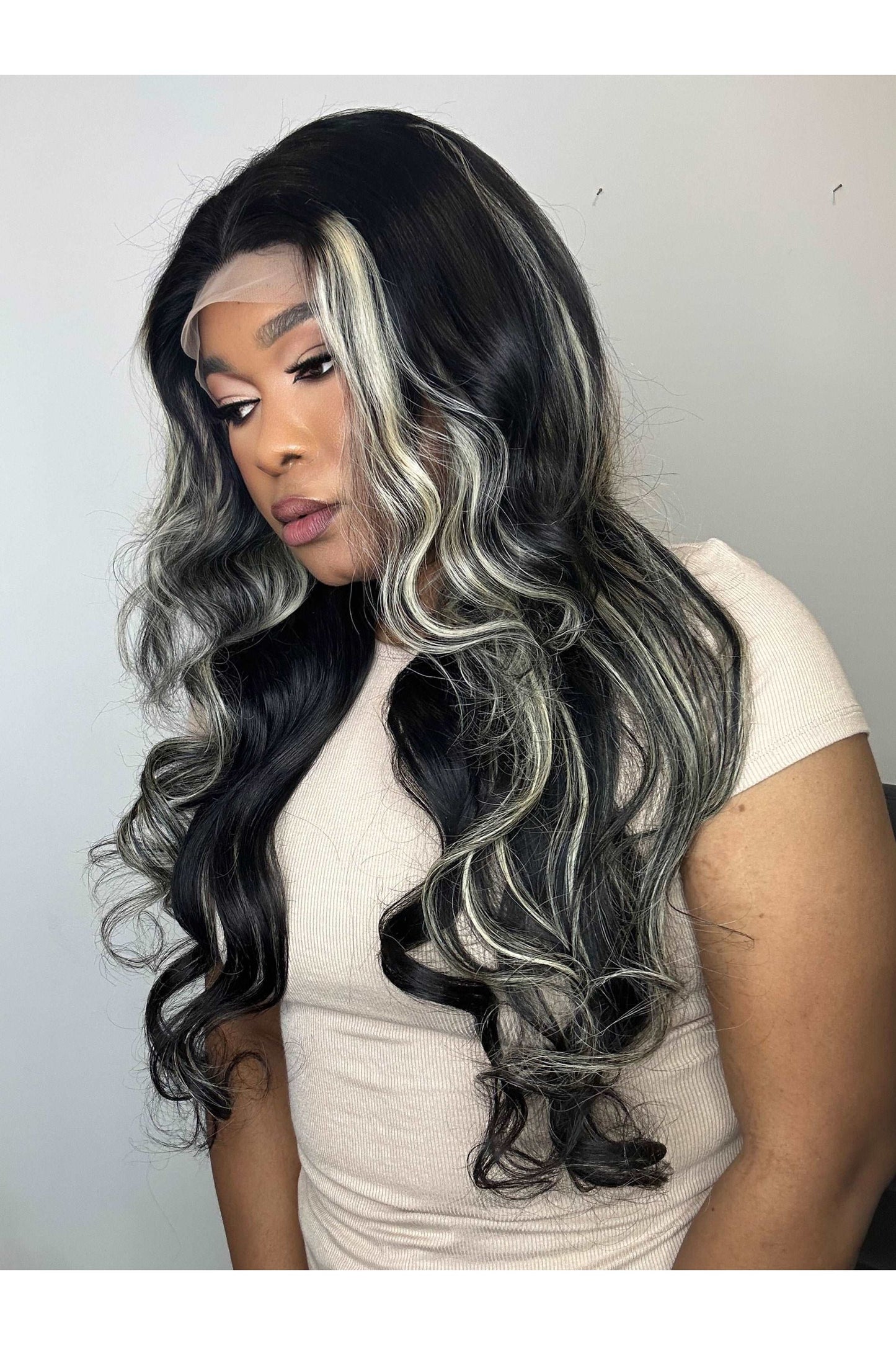 FAB BEIGE HIGHLIGHTS LUXURY LACE FRONTAL LAYERED WIG - Fab Beauty Supplies