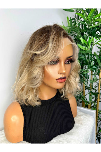 FAB ASH BLONDE BROWN LUXURY LACE FRONTAL BOB WIG - Fab Beauty Supplies