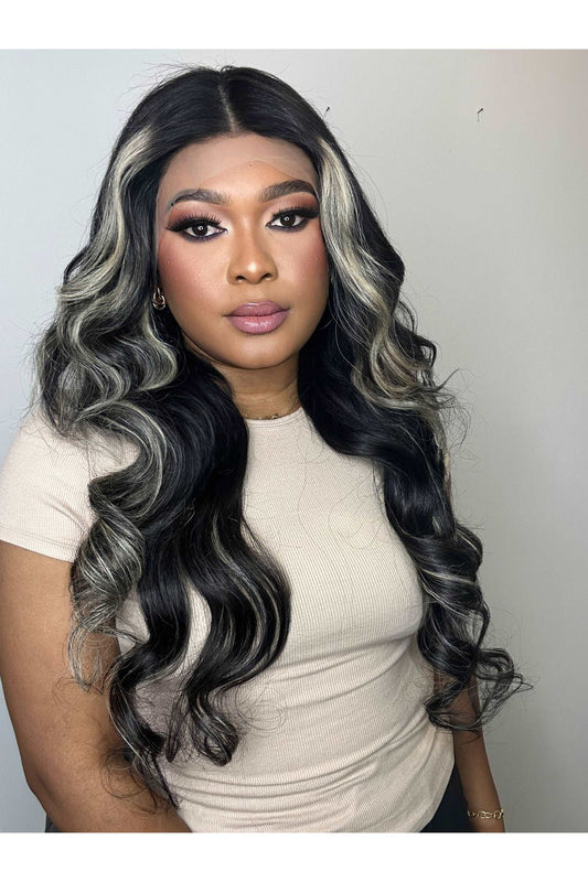 FAB BEIGE HIGHLIGHTS LUXURY LACE FRONTAL LAYERED WIG - Fab Beauty Supplies