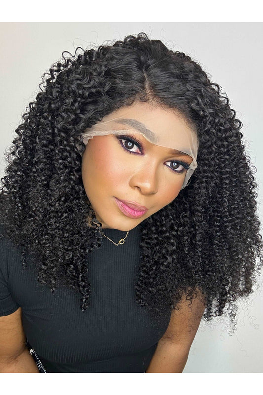 FAB AFRO KINKY COILS 4C EDGE GLUELESS TRANSPARENT LACE FRONTAL WIG - Fab Beauty Supplies