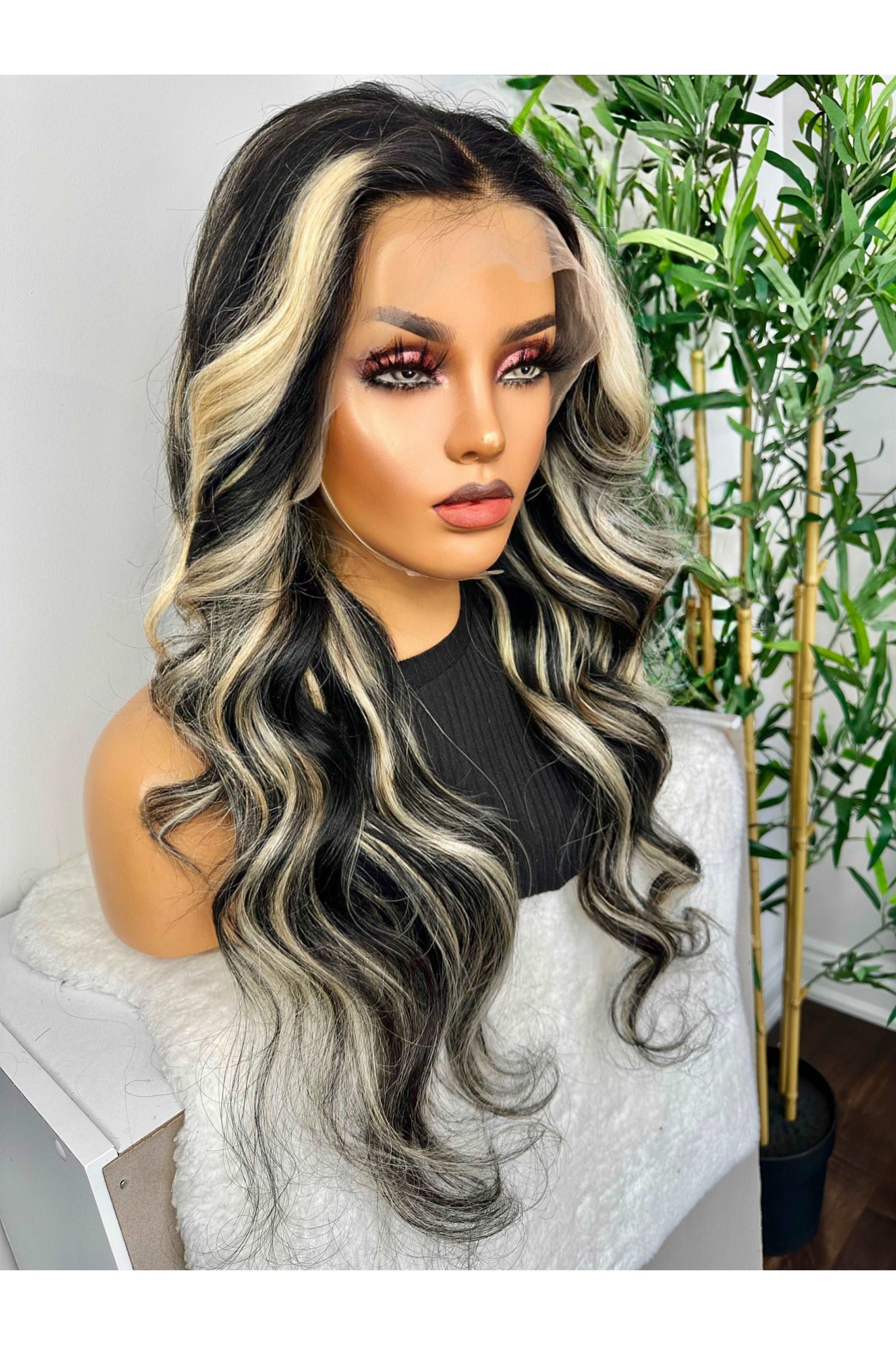 FAB BEIGE HIGHLIGHTS LUXURY LACE FRONTAL LAYERED WIG - Fab Beauty Supplies
