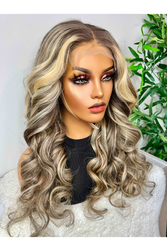 FAB ASH BLONDE LUXURY LACE WIG (LIGHT HIGHLIGHTS) - Fab Beauty Supplies