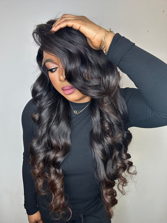 BABY THIN WAVY LUXURY WIG (BROWN ENDS)