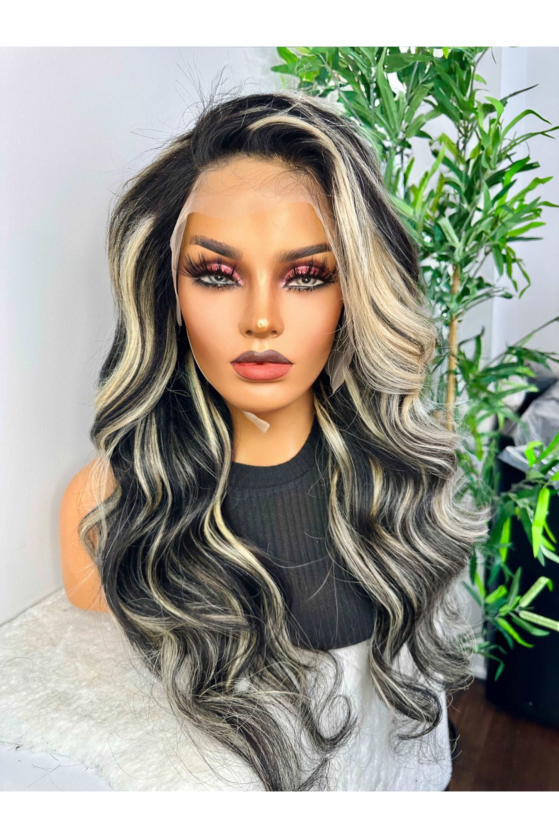 FAB BEIGE HIGHLIGHTS LUXURY LACE FRONTAL LAYERED WIG - Fab Beauty Supplies