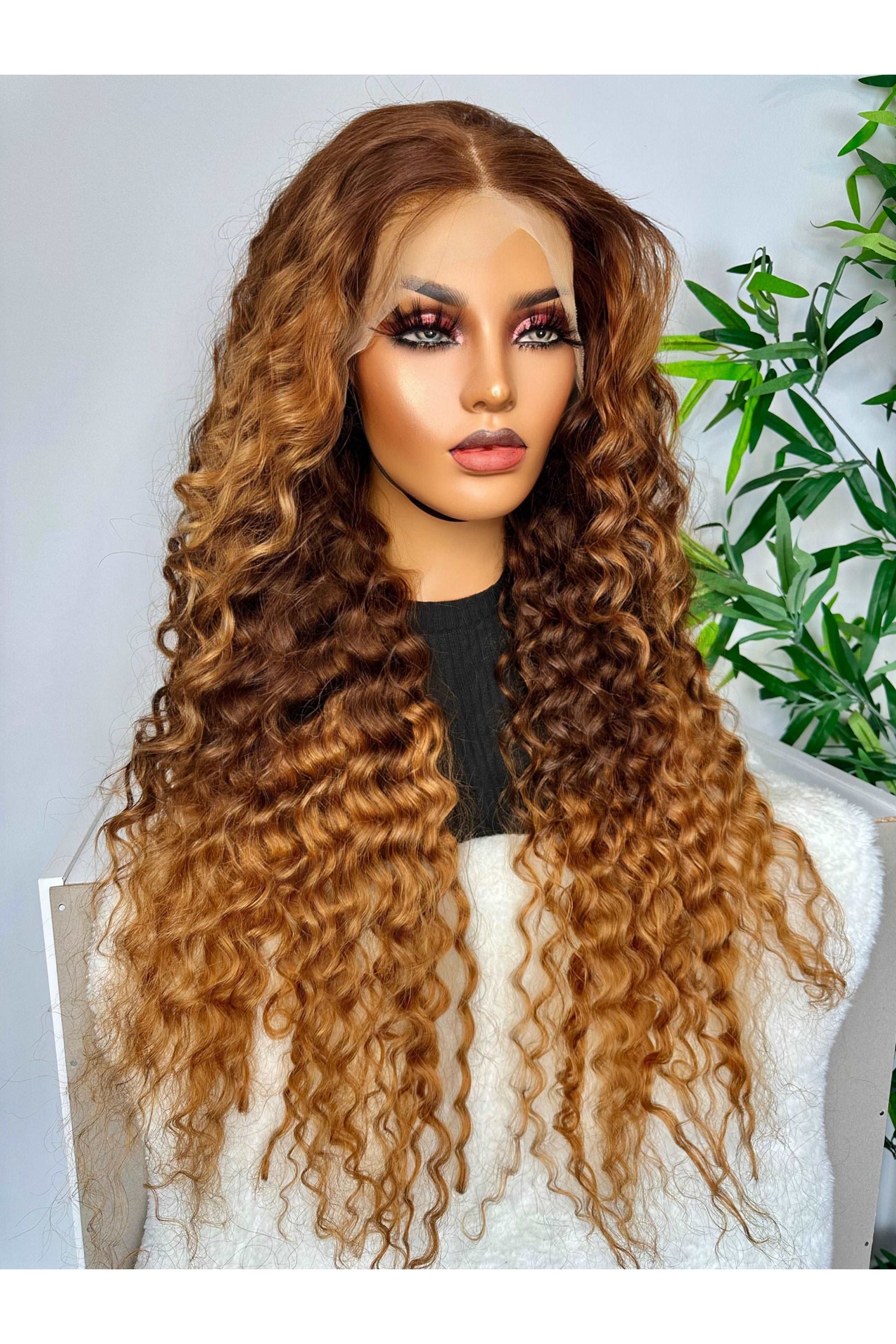 FAB CARAMEL MIX WAVY LUXURY LACE FRONTAL WIG - Fab Beauty Supplies