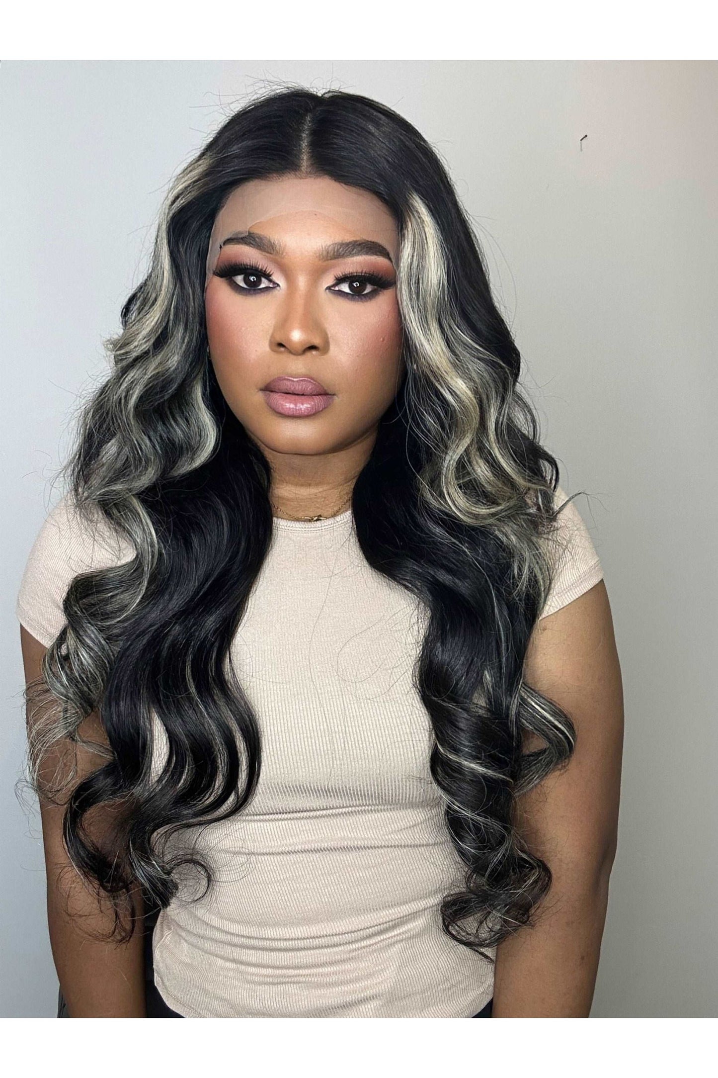 FAB BEIGE HIGHLIGHTS LUXURY LACE FRONTAL LAYERED WIG - Fab Beauty Supplies