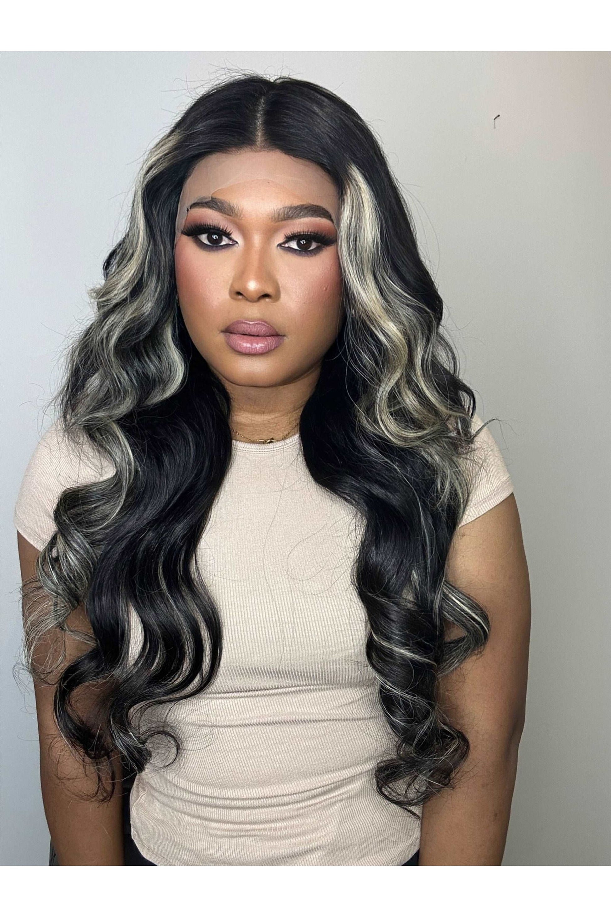 FAB BEIGE HIGHLIGHTS LUXURY LACE FRONTAL LAYERED WIG - Fab Beauty Supplies