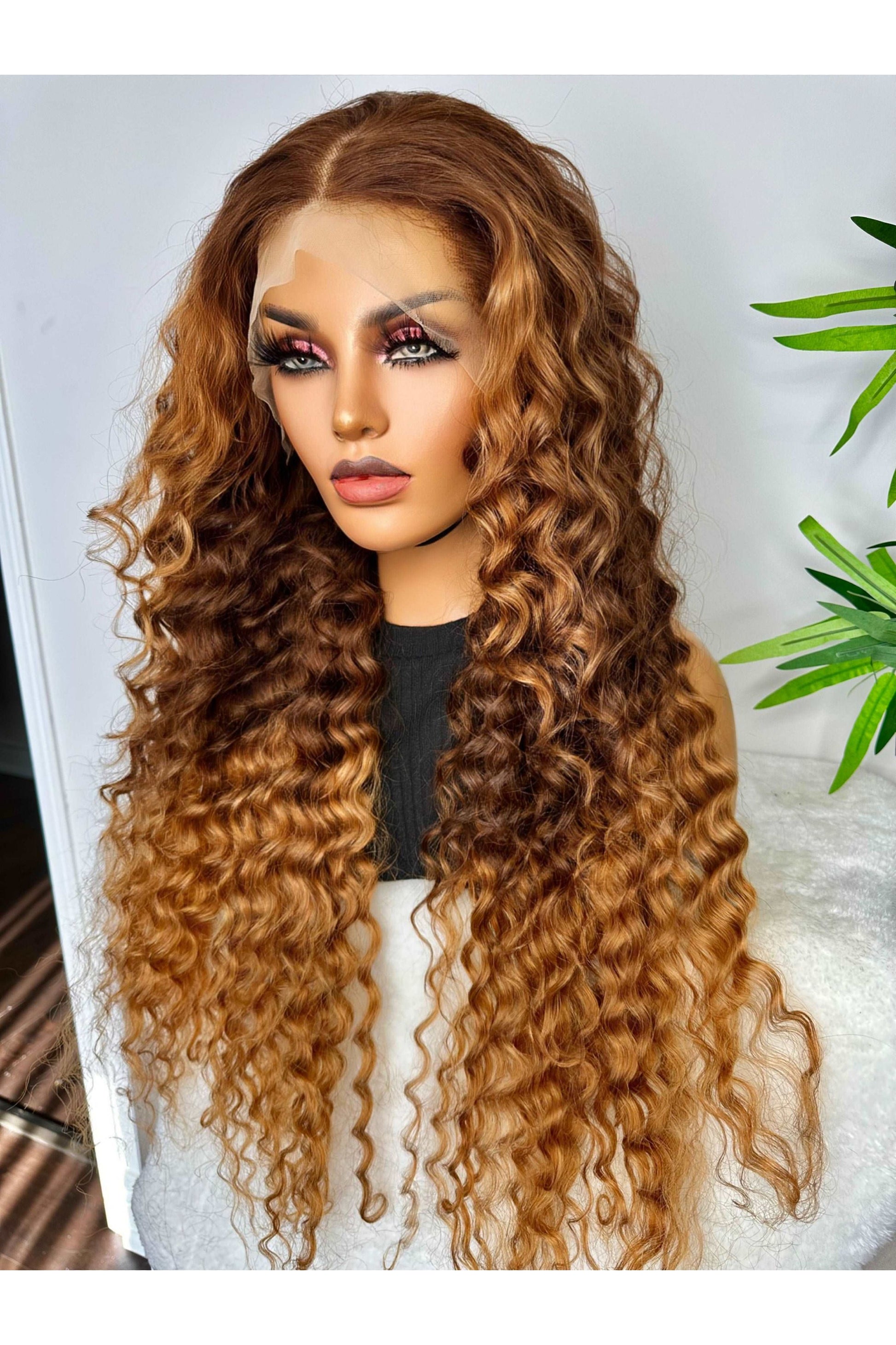 FAB CARAMEL MIX WAVY LUXURY LACE FRONTAL WIG - Fab Beauty Supplies
