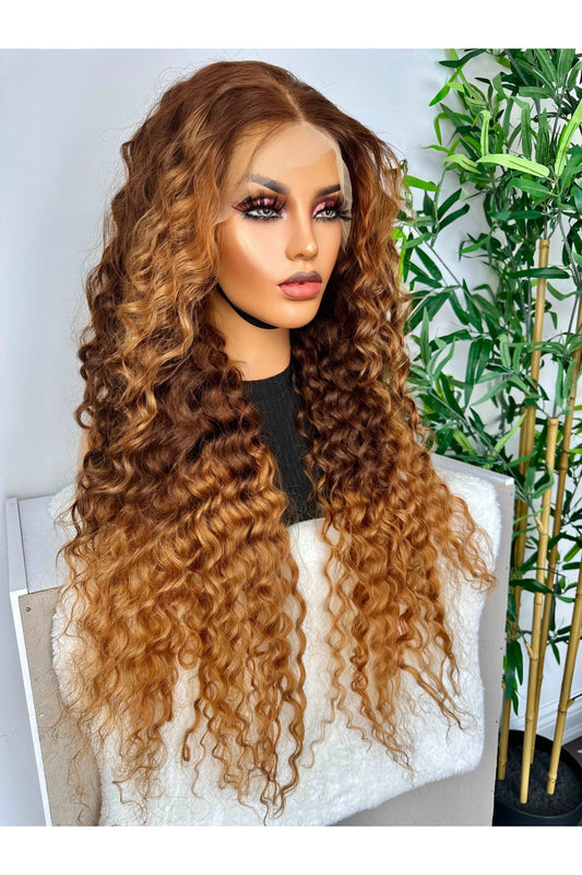 FAB CARAMEL MIX WAVY LUXURY LACE FRONTAL WIG - Fab Beauty Supplies