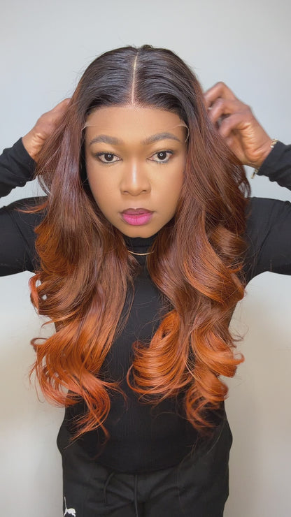 RAW SE WAVY OMBRÉ GINGER LACE WIG