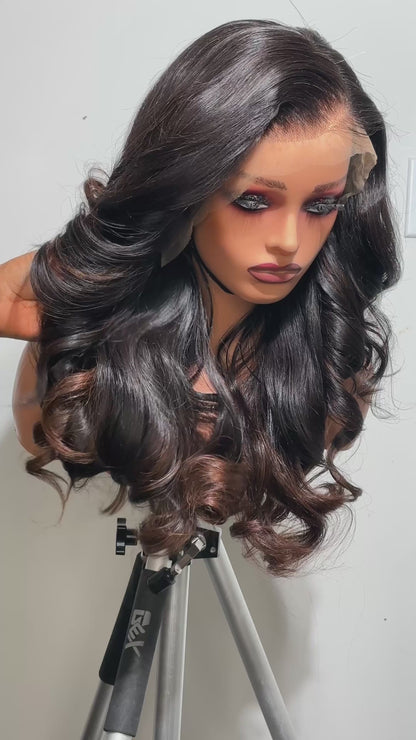EAST ASIAN NATURAL WAVY LACE FRONTAL WIG