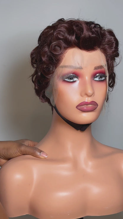 CHESTNUT PIXIE CUT FRONTAL WIG