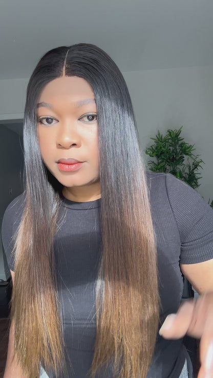 RAW BONE STRAIGHT LACE CLOSURE LUXURY WIG (CUSTOM COLOUR)