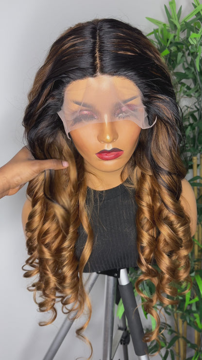 FAB OMBRE BODY WAVE T FRONTAL LUXURY WIG