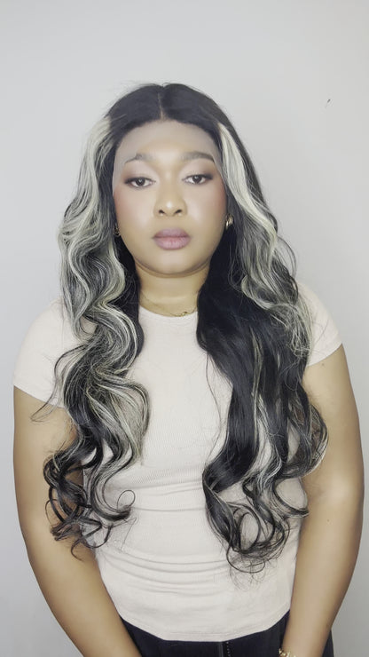 FAB BEIGE HIGHLIGHTS LUXURY LACE FRONTAL LAYERED WIG