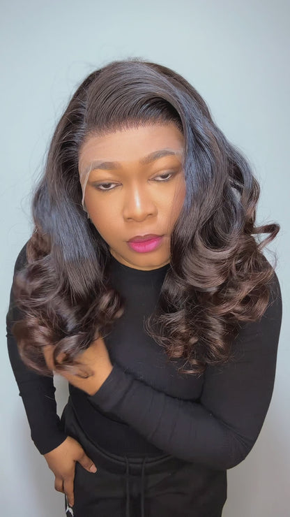 RAW LAYERED  BOUNCY WAVES LACE FRONTAL WIG