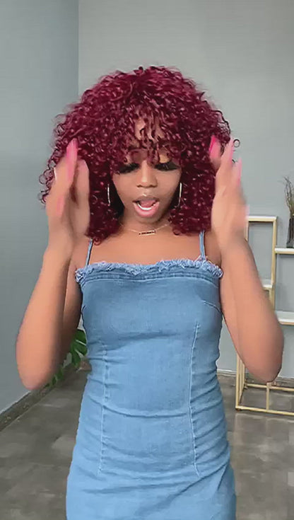 FAB DOUBLE DRAWN CANDY CURLS LUXURY WIG (WINE)
