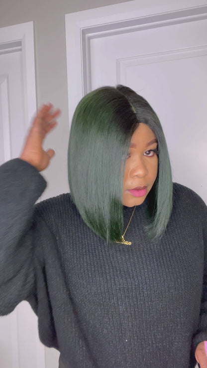 FAB VIETNAMESE SDD BONE STRAIGHT BOB WIG (DARK GREEN)