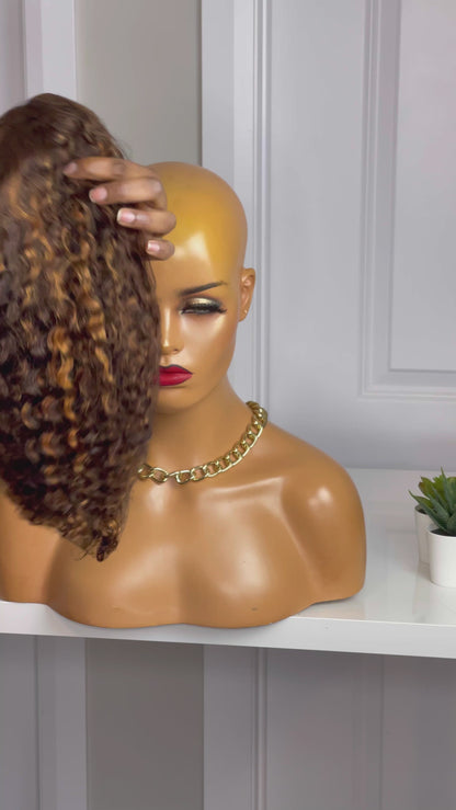 FAB CURLY DOUBLE DRAWN T CLOSURE LUXURY WIG (CUSTOM COLOR)