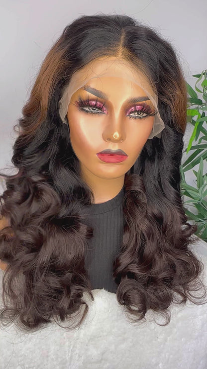 FAB DOUBLE DRAWN BROWN SUGAR LUXURY LACE  FRONTAL WIG