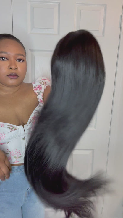 FAB VIETNAMESE PREMIUM DOUBLE DRAWN FRINGE BONE STRAIGHT WIG