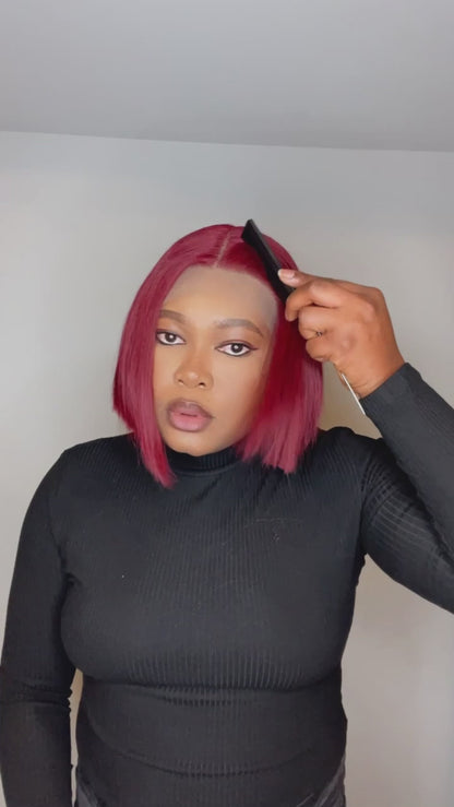 FAB DOUBLE DRAWN BOSS BOB T FRONTAL LUXURY WIG (WINE)