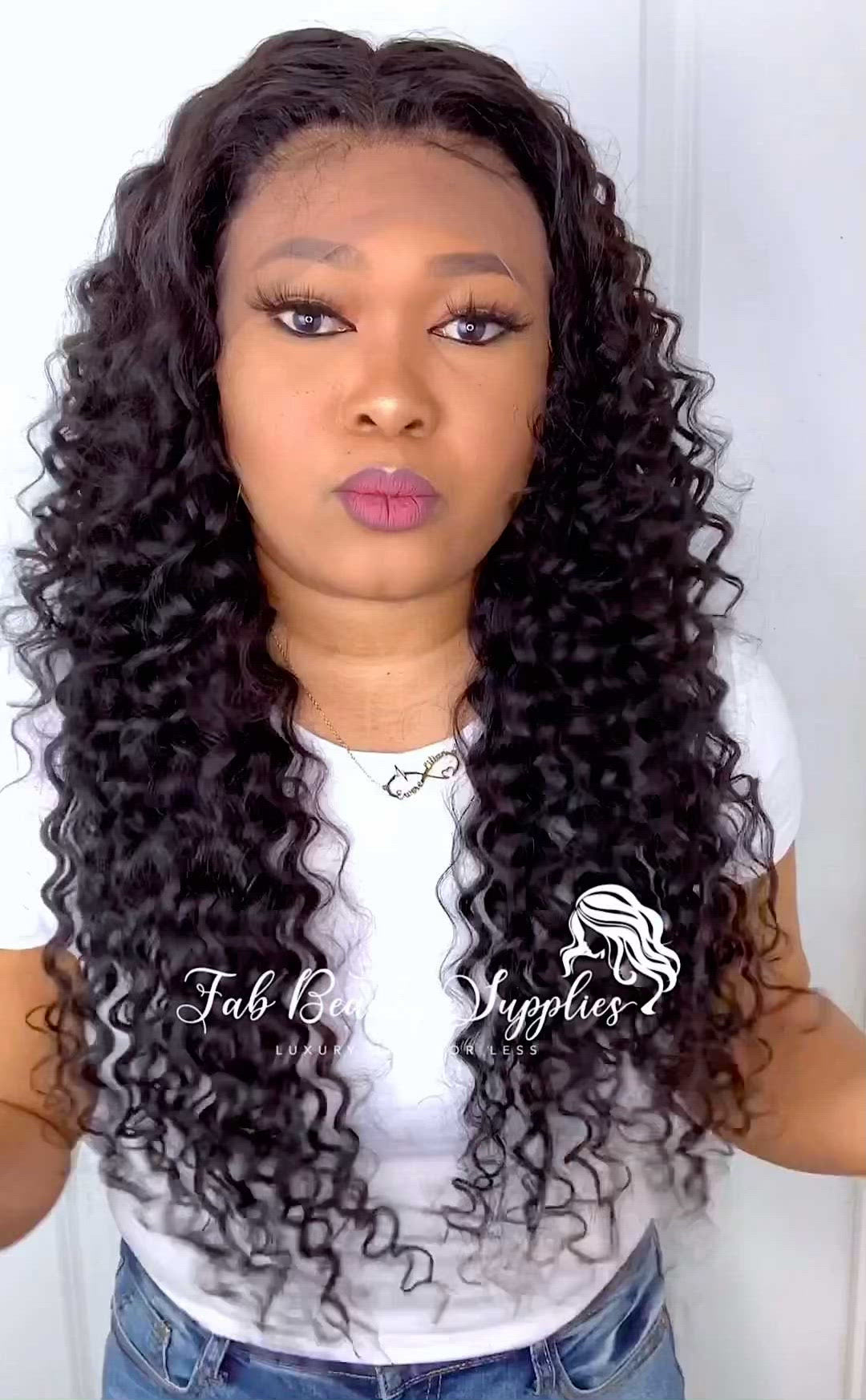 Fab Beauty Supplies - FAB DEEP WAVE LACE FRONTAL LUXURY WIG